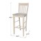 International Concepts 36" Round Extension Dining Table 40.9"H With 4 Cafe Bar height Stools K-36RXT-27B-S6163-4 - alternate 3